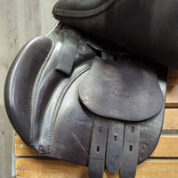 16" XW *6" Black Country Grafter AP Saddle, 2 Billet Guards, Wool Flocking, Rear Gusset Panels, Lg Front Pencil Blocks, Flaps: 12.5" L x 11"W Serial #: 16 M 11834
