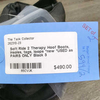 2 Therapy Hoof Boots, Blue Insoles, tags, loops *new *TO BE USED in PAIRS ONLY
