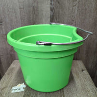 Flat Back Plastic Bucket, handle *xc, mnr dirt
