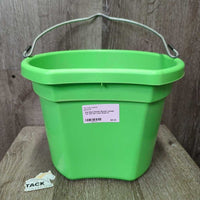 Flat Back Plastic Bucket, handle *xc, mnr dirt
