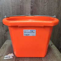 Flat Back Plastic Bucket, handle *xc, mnr dirt
