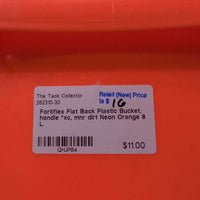 Flat Back Plastic Bucket, handle *xc, mnr dirt

