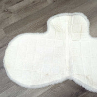 Fitted Fleece Hunter Saddle Pad, tabs, terry under *gc, older, clean, clumpy, mnr hair, rubs, thin edges & stains
