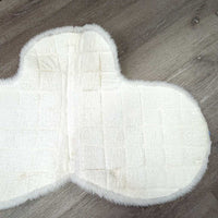 Fitted Fleece Hunter Saddle Pad, tabs, terry under *gc, older, clean, clumpy, mnr hair, rubs, thin edges & stains
