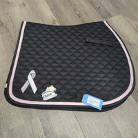 Quilt Jumper Saddle Pad, breast cancer embroidery, x2 piping, tabs, bag *new
