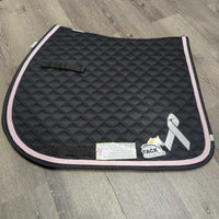 Quilt Jumper Saddle Pad, breast cancer embroidery, x2 piping, tabs, bag *new
