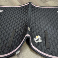 Quilt Jumper Saddle Pad, breast cancer embroidery, x2 piping, tabs, bag *new
