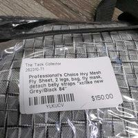 Hvy Mesh Fly Sheet, 2 legs, bag, fly mask, detach belly straps *xc/like new
