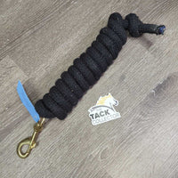 Soft Braided Cotton Lead Rope, snap *gc, cuts, frayed, snags, exposed core, hay, mnr hair
