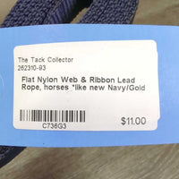 Flat Nylon Web & Ribbon Lead Rope, horses *like new
