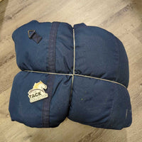 Lt Winter Blanket, attach neck, flower embroid., 2 legs *vgc, clean, wpf, repairs, mnr faded, hair, snags, tears, threads, rubs
