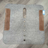 Mixed Wool Felt Saddle Pad, wither cut out, vents, suede guard *vgc, rubs, stains, pills, mnr hair
