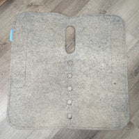 Mixed Wool Felt Saddle Pad, wither cut out, vents, suede guard *vgc, rubs, stains, pills, mnr hair
