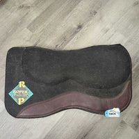 Mixed Wool Felt Saddle Pad, wither cut out, vents, suede guard *vgc, rubs, stains, pills, mnr hair

