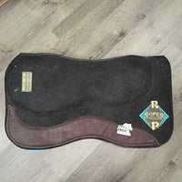 Mixed Wool Felt Saddle Pad, wither cut out, vents, suede guard *vgc, rubs, stains, pills, mnr hair
