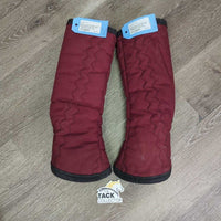 Front & Hind Fleece Lined Shipping Boots *gc, clean, older, clumpy, hairy velcro, mnr residue/dirt, hair, dirt, stains

