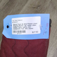 Front & Hind Fleece Lined Shipping Boots *gc, clean, older, clumpy, hairy velcro, mnr residue/dirt, hair, dirt, stains
