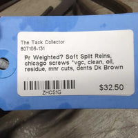Pr Weighted? Soft Split Reins, chicago screws *vgc, clean, oil, residue, mnr cuts, dents
