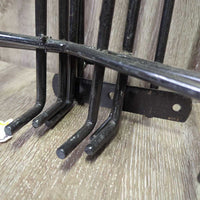 Set of 4: 1 Wall Mount Bracket, 3 Wire Saddle Racks, hooks, tag *new, scuffs, mnr scratches
