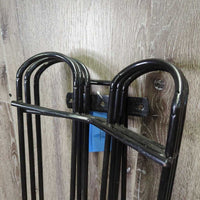 Set of 4: 1 Wall Mount Bracket, 3 Wire Saddle Racks, hooks, tag *new, scuffs, mnr scratches
