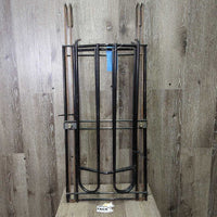 Set of 3: 1 Stall Mount Bracket, sliding hooks, 2 Wire Saddle Racks, hooks *gc, rust, scuffs, scratches
