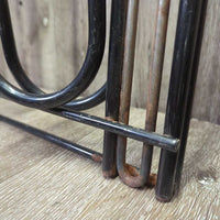 Set of 3: 1 Stall Mount Bracket, sliding hooks, 2 Wire Saddle Racks, hooks *gc, rust, scuffs, scratches

