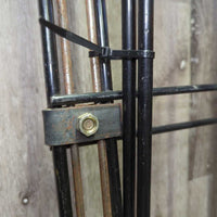 Set of 3: 1 Stall Mount Bracket, sliding hooks, 2 Wire Saddle Racks, hooks *gc, rust, scuffs, scratches
