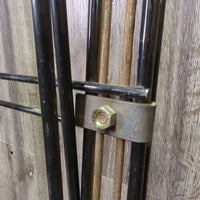 Set of 3: 1 Stall Mount Bracket, sliding hooks, 2 Wire Saddle Racks, hooks *gc, rust, scuffs, scratches
