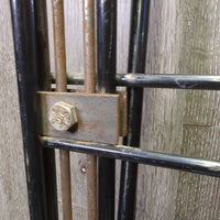 Set of 3: 1 Stall Mount Bracket, sliding hooks, 2 Wire Saddle Racks, hooks *gc, rust, scuffs, scratches
