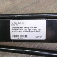 Wall Mount Folding Western Saddle Rack, tag *vgc, clean, mnr scuffs, rust, chipped paint

