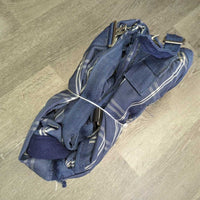 Hvy Duty Rain Sheet, 2 Legs *gc/fair, dirty, rips, chews, popped stitches, faded, rust, mnr wpf, edge rubs
