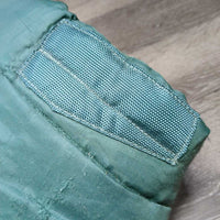 Light Quilt Winter Stable Blanket, 1 elastic leg/tail strap *gc/fair, clean, residue, repairs, stains, faded, older, snags, rubs
