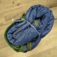Light Quilt Winter Stable Blanket, 2 legs *gc/fair, clean, snags, unstitched seams, repairs, rips, older
