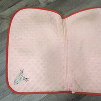 Thin Quilt Jumper Saddle Pad, Reindeer Embroidery *gc, clean, stains, pills, cut tabs
