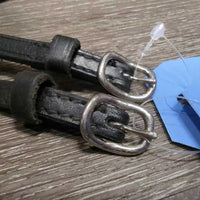Pr Leather Spur Straps *vgc, clean, dents, mnr residue, warp

