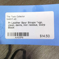 Pr Leather Spur Straps *vgc, clean, dents, mnr residue, warp
