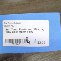Soft Touch Plastic Hoof Pick, tag *new
