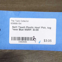 Soft Touch Plastic Hoof Pick, tag *new
