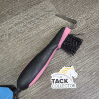 Thick Plastic Hoof Pick, Bristle Brush, tag *new
