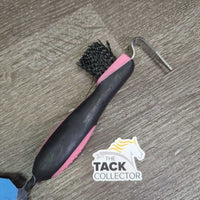 Thick Plastic Hoof Pick, Bristle Brush, tag *new
