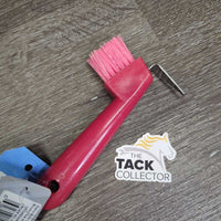 Thick Plastic Hoof Pick, Bristle Brush, tag *new
