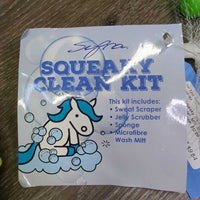 Squeaky Clean Kit; Sponge, Sweat Scraper, Mitt, Mesh Bag, Tag *new
