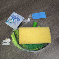 Squeaky Clean Kit; Sponge, Sweat Scraper, Mitt, Mesh Bag, Tag *new
