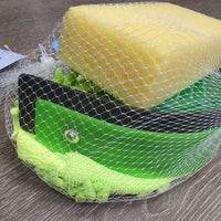 Squeaky Clean Kit; Sponge, Sweat Scraper, Mitt, Mesh Bag, Tag *new
