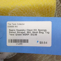 Squeaky Clean Kit; Sponge, Sweat Scraper, Mitt, Mesh Bag, Tag *new
