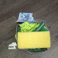 Squeaky Clean Kit; Sponge, Sweat Scraper, Mitt, Mesh Bag, Tag *new
