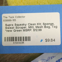 Squeaky Clean Kit; Sponge, Sweat Scraper, Mitt, Mesh Bag, Tag *new
