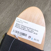 Checkered Bristle Body Brush, Handle, Tag, *new
