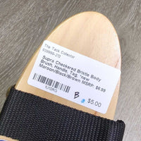 Checkered Bristle Body Brush, Handle, Tag, *new
