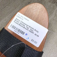 Checkered Bristle Body Brush, Handle, Tag, *new
